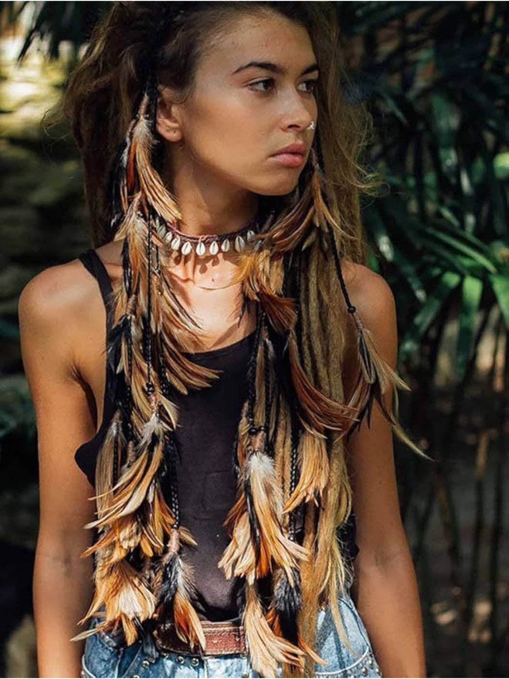Tribal Feather Hair Garland