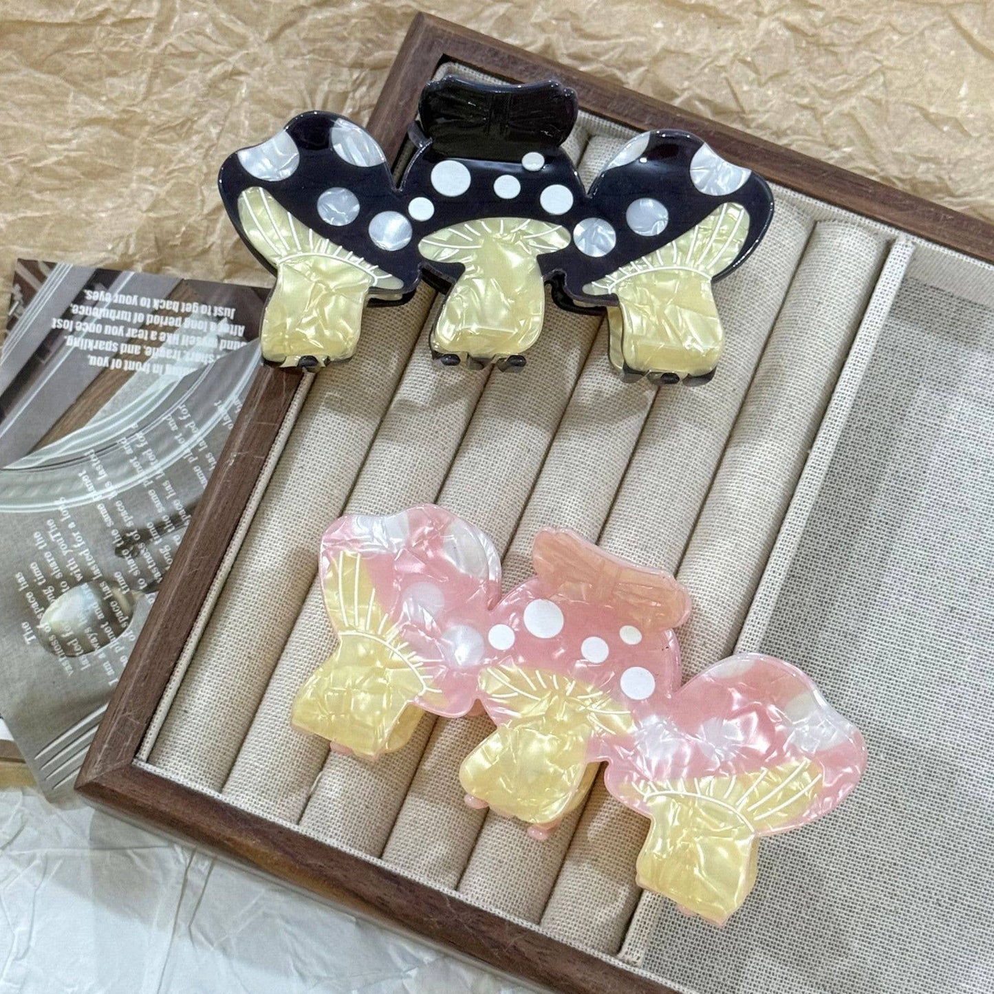 Creative Colorful Triple Mushroom Large Hair Claws