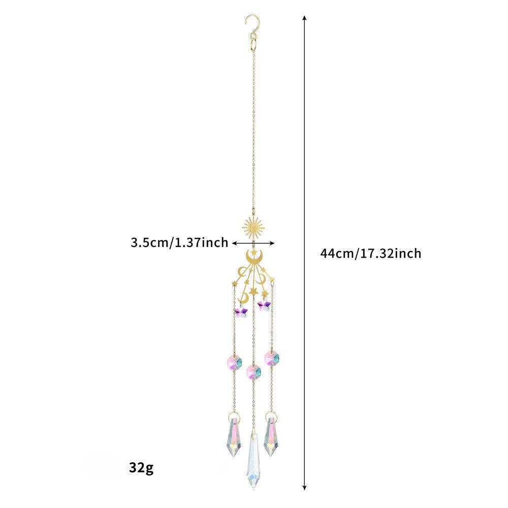 Star Moon Crystal Suncatcher