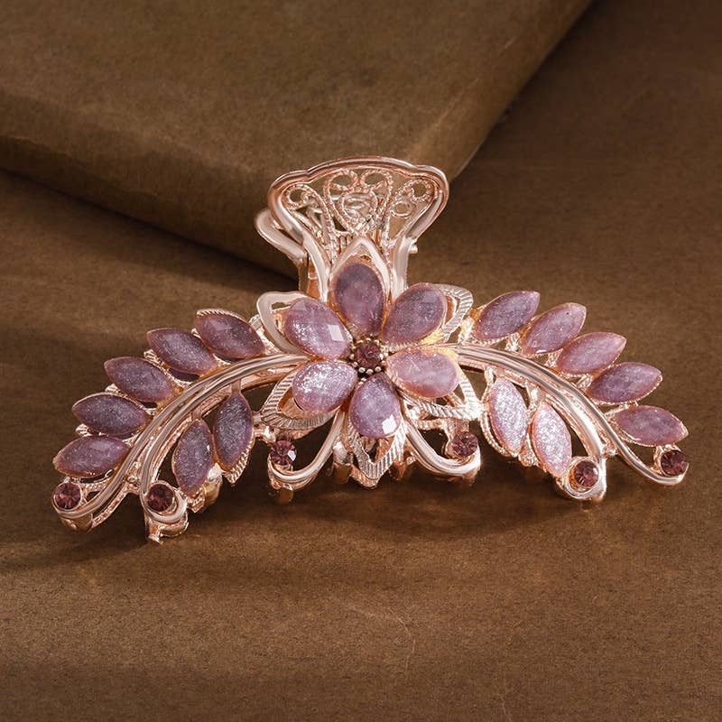 Boho Colorful Gemstone Flower Hair Claws