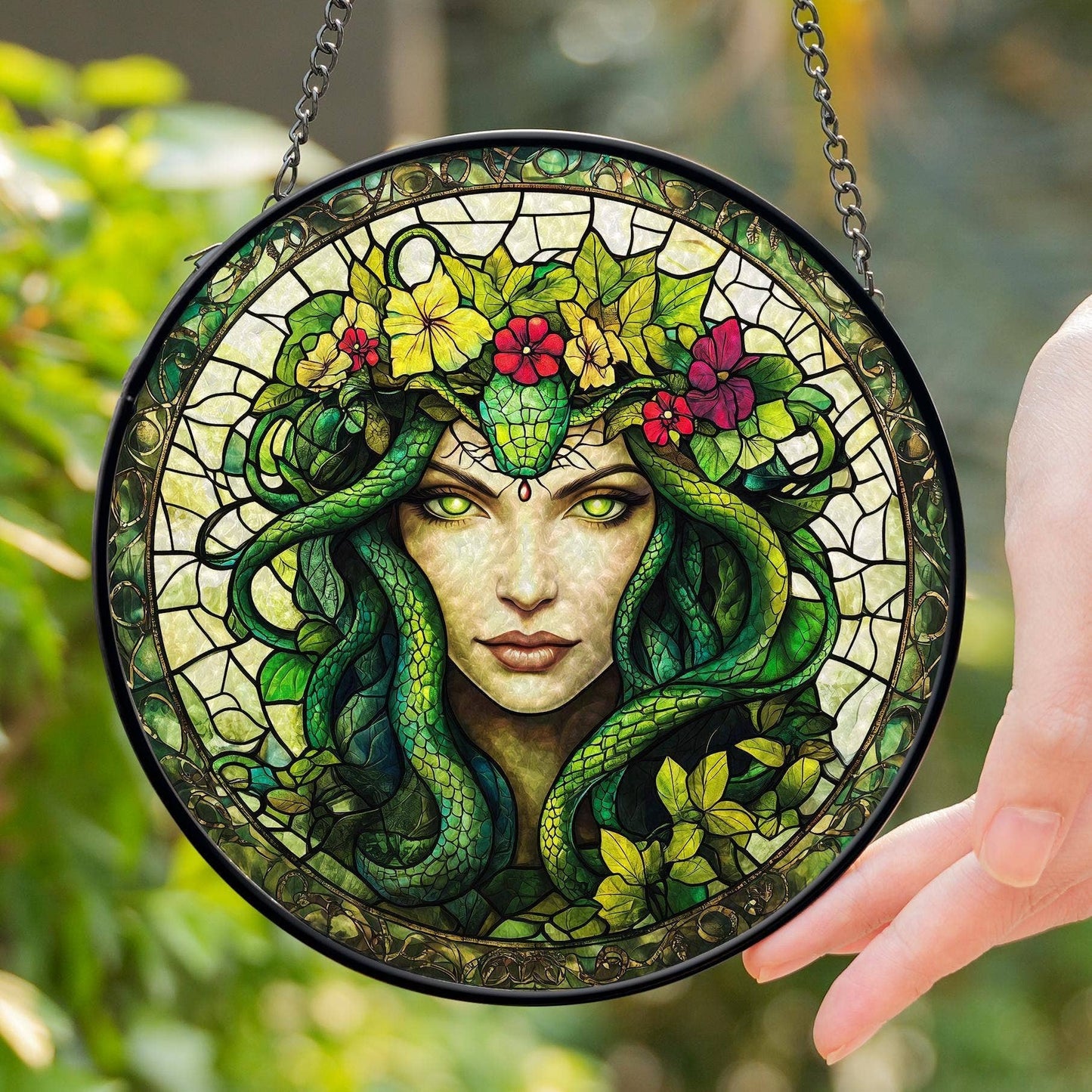 Medusa Stained Glass Suncatcher