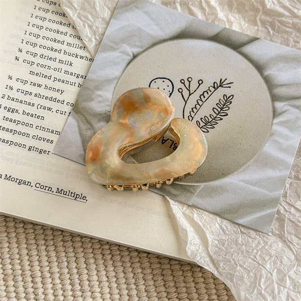 Twisted Iridescent Marbled Small Hair Claw Clip