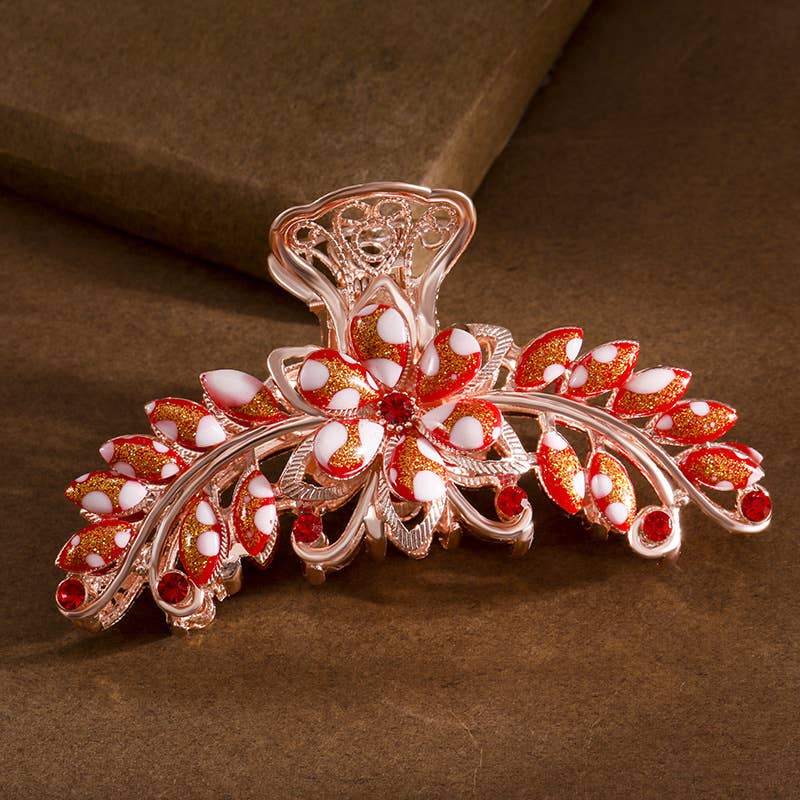 Boho Colorful Gemstone Flower Hair Claws