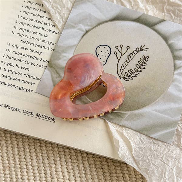 Twisted Iridescent Marbled Small Hair Claw Clip