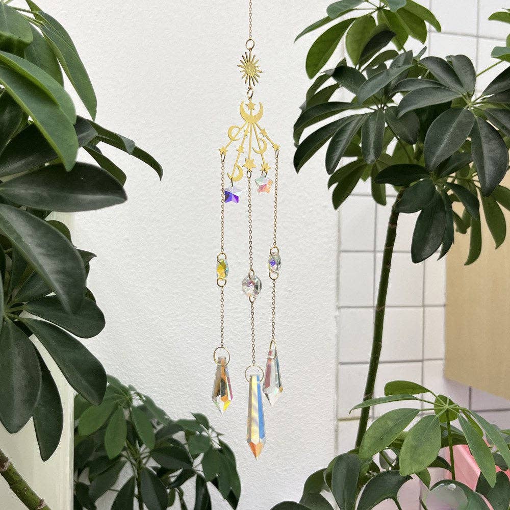Star Moon Crystal Suncatcher