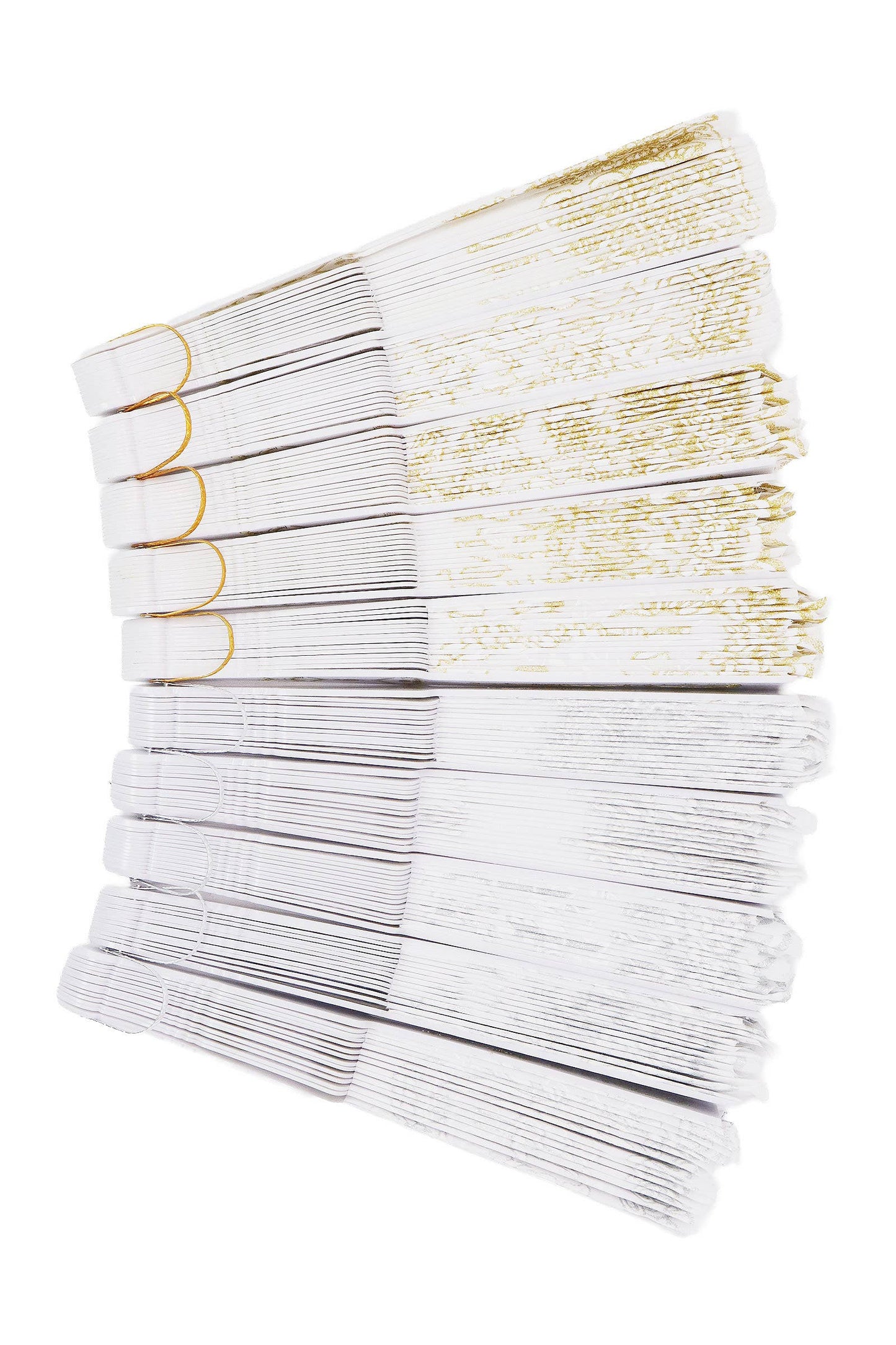 Lux White Glitter Floral Handheld Folding Fan