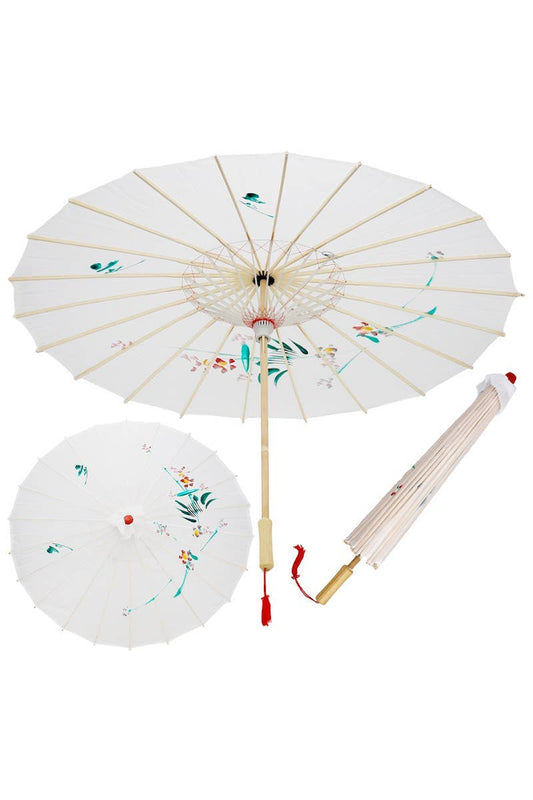 White Floral Umbrella