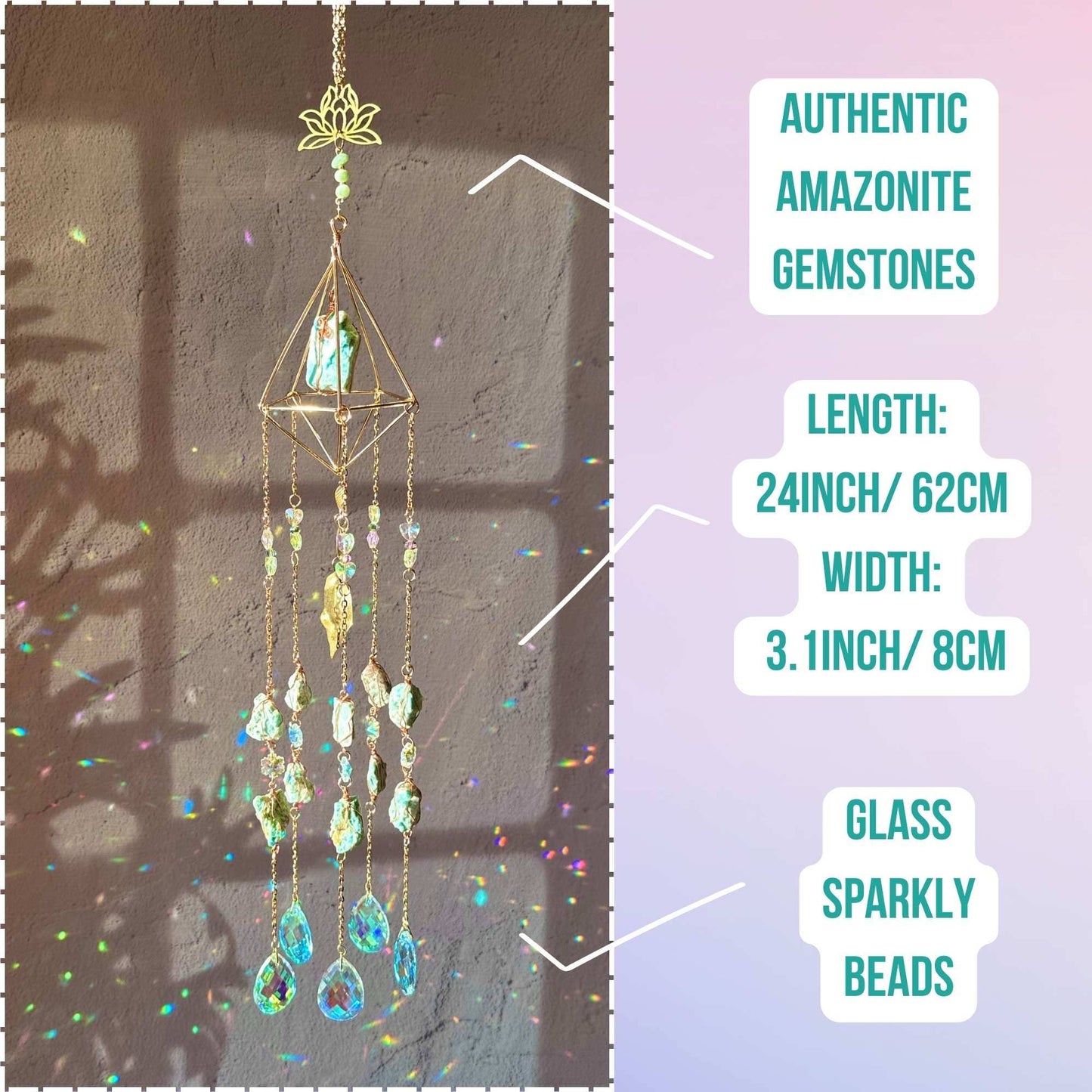 Amazonite Crystal Suncatcher
