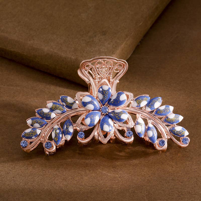 Boho Colorful Gemstone Flower Hair Claws