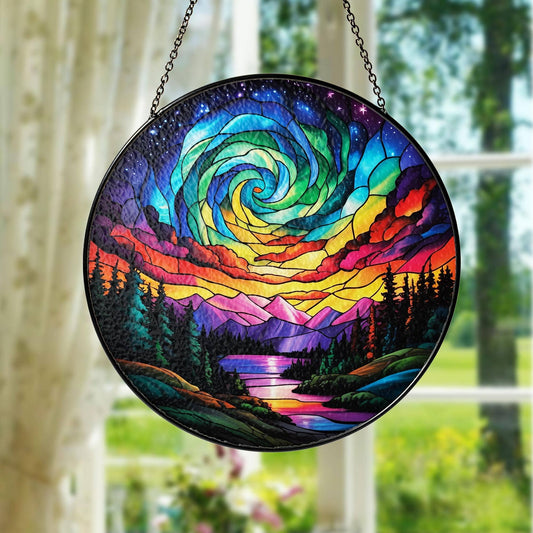 Northern Lights Aurora Stained Glass Suncatcher