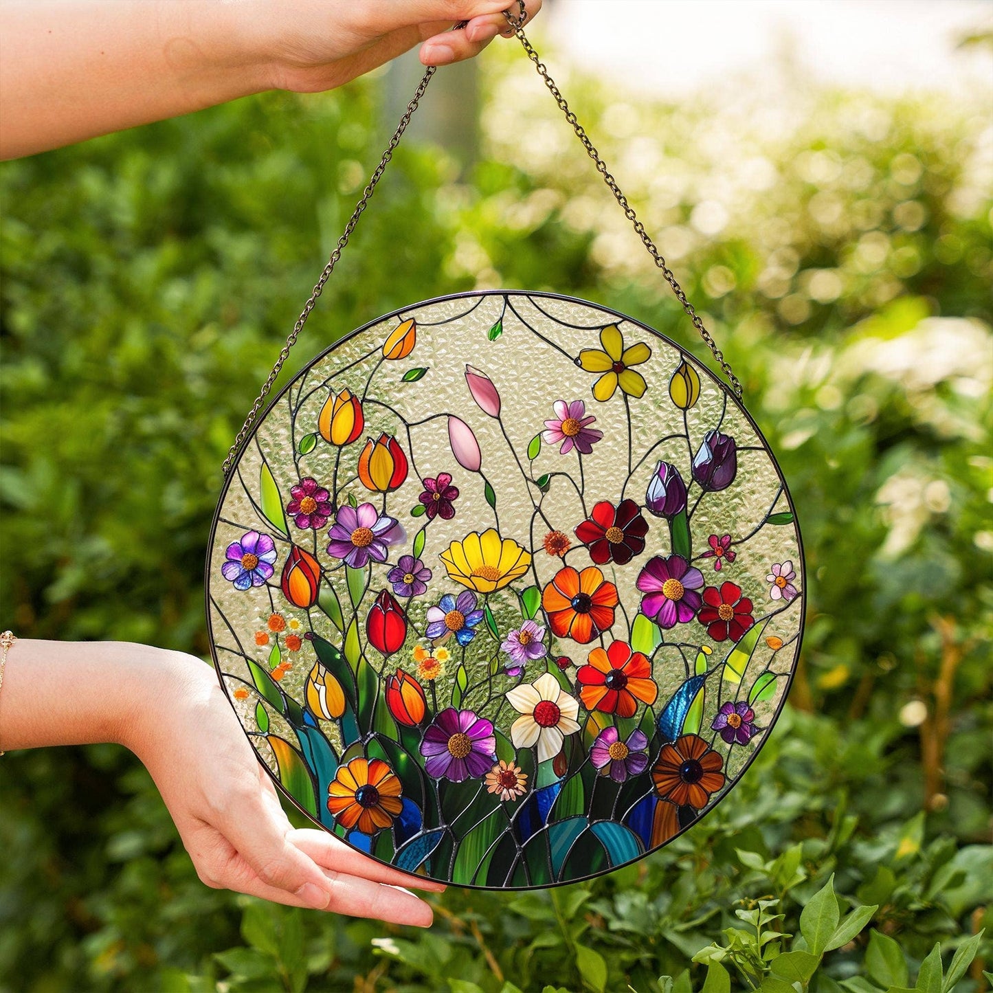 Wildflowers Stained Glass Suncatcher