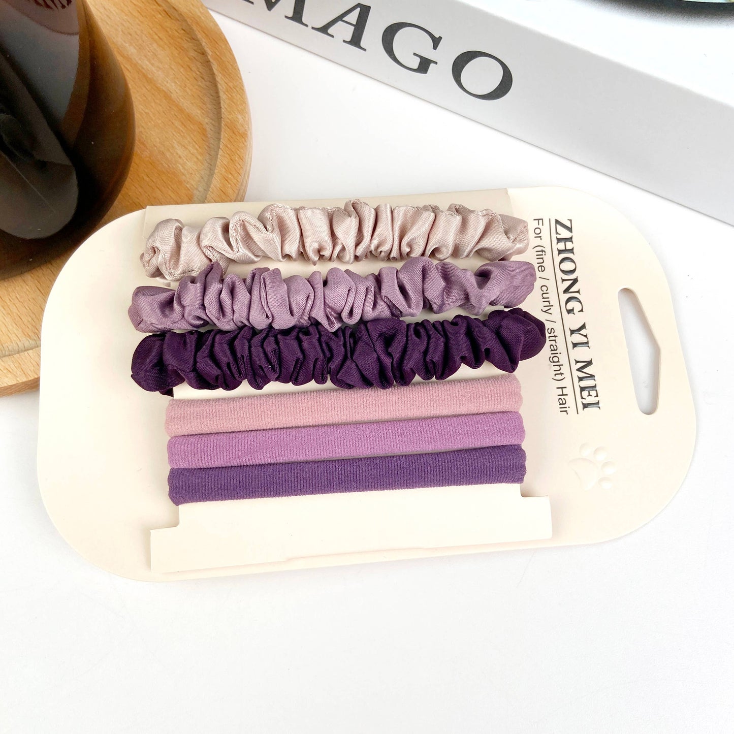 6PCS colorful  high elastic sweet hair tie