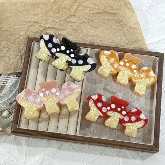 Creative Colorful Triple Mushroom Large Hair Claws