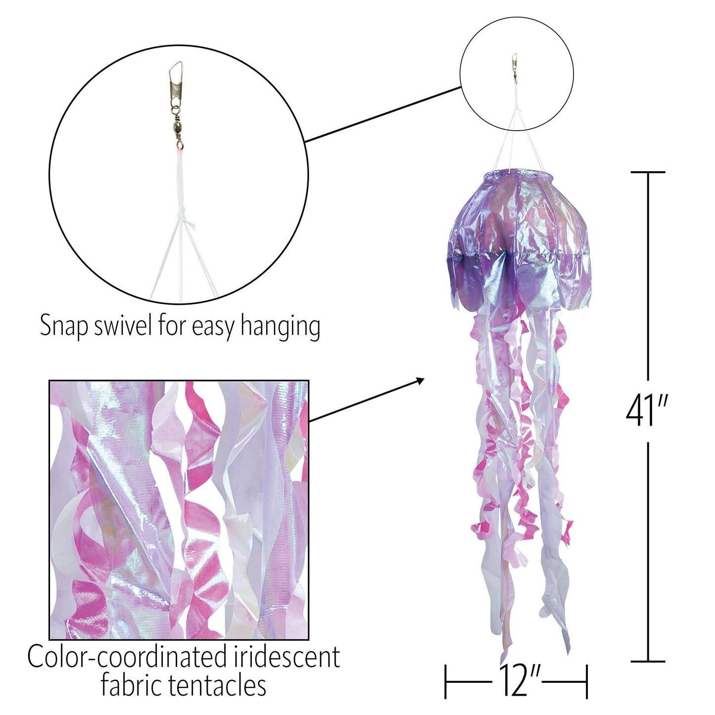 40-inch Purple Iridescent Jellyfish Windspinner