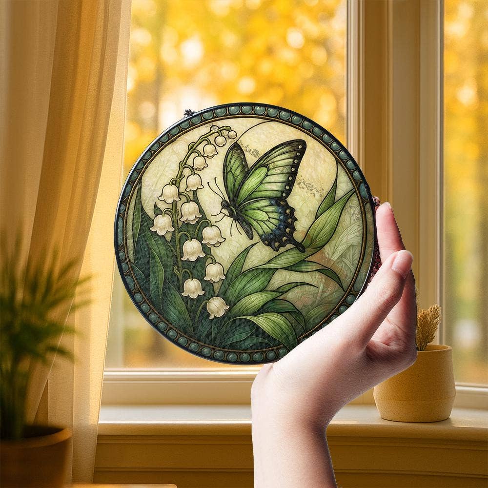 Lily of The Valley Stained Glass Suncatcher