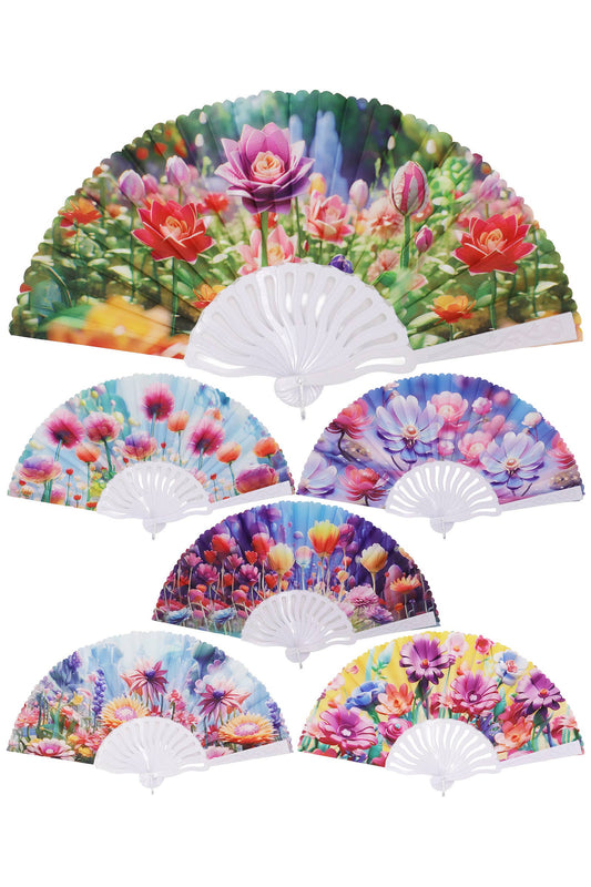 Flower Garden Folding Fan