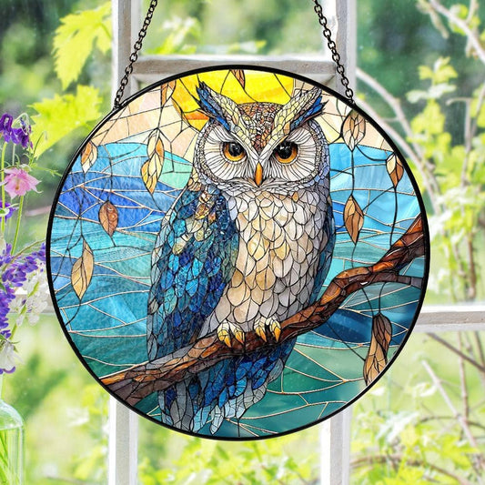 Owl Stained Glass Suncatcher