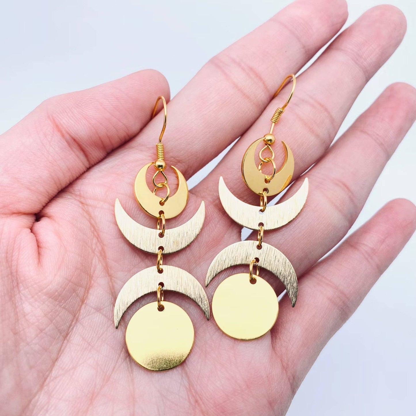Triple Moon Earrings