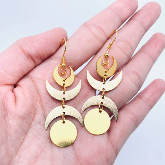 Triple Moon Earrings