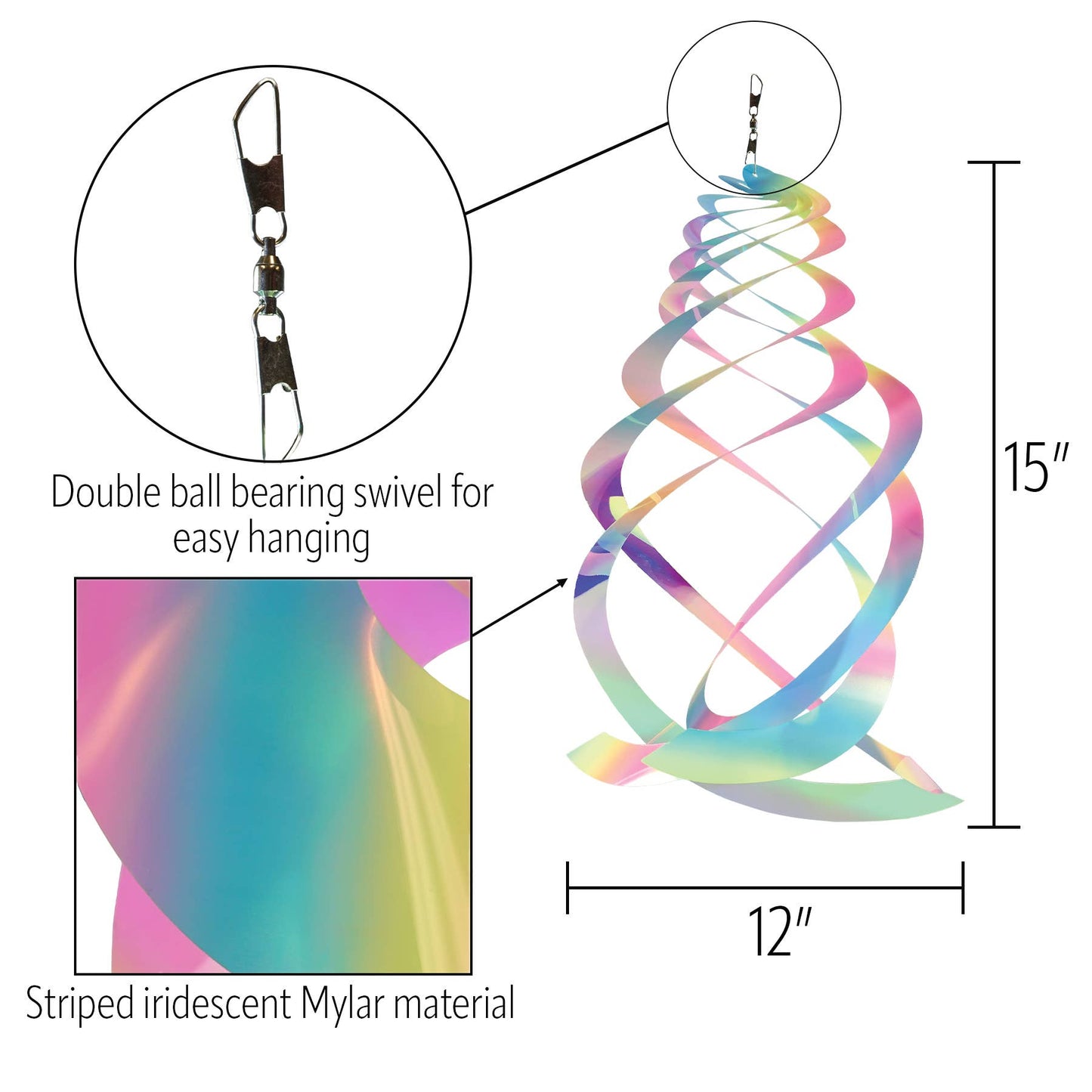 Striped Iridescent Crystal Spinner
