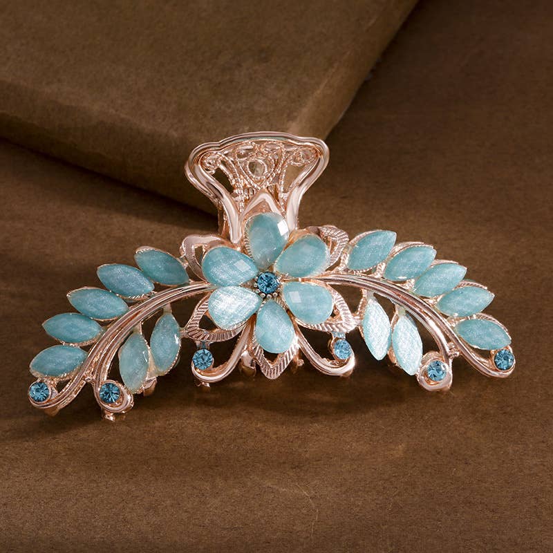 Boho Colorful Gemstone Flower Hair Claws