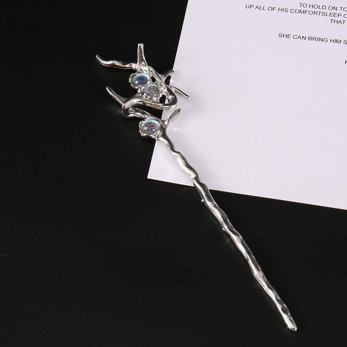 Unique Iridescent Crystal Branch Hair Stick