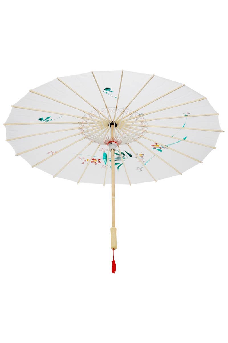 White Floral Sunshade Oilpaper Umbrella