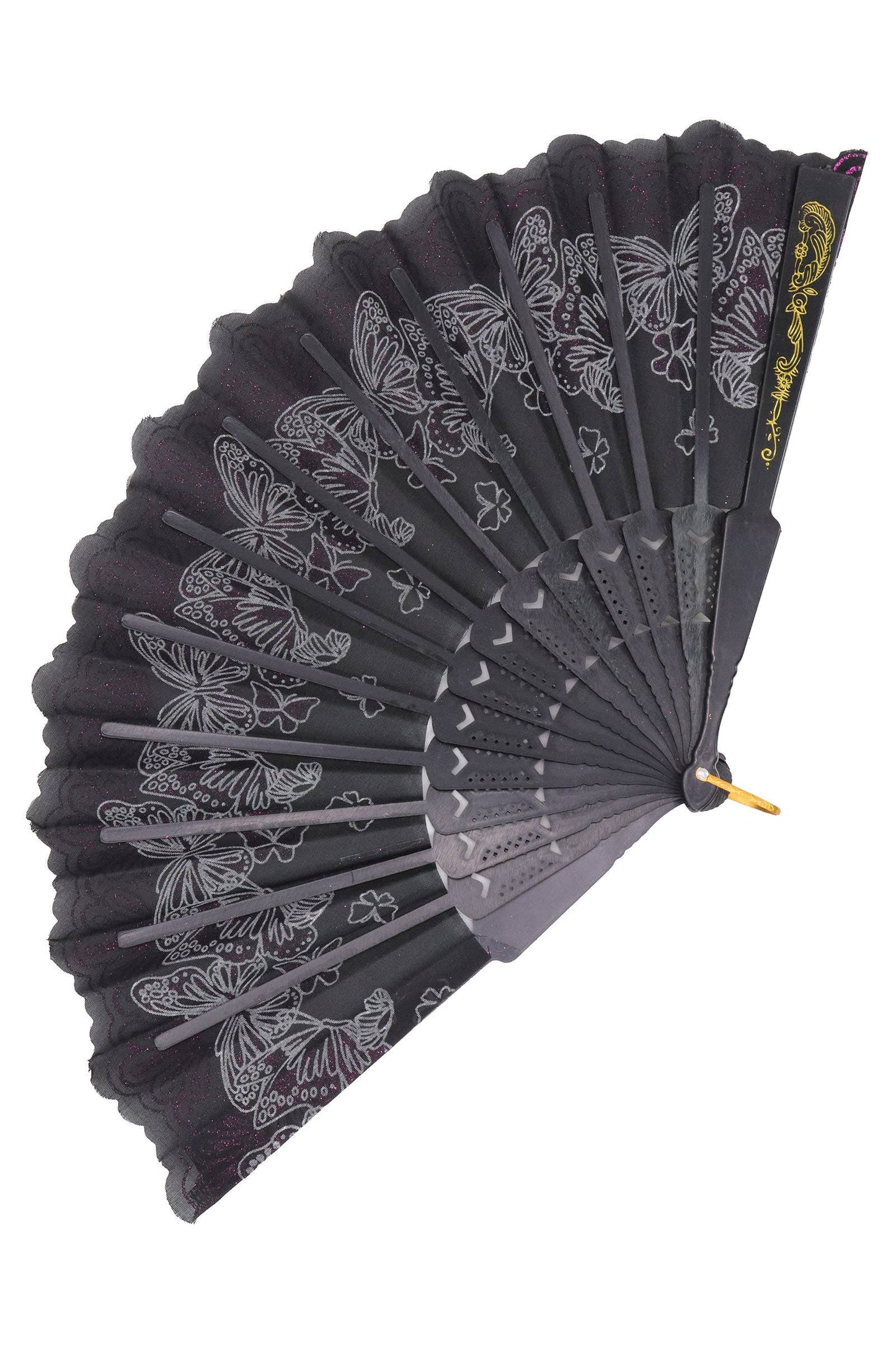 Butterfly Floral Glitter Handheld Folding Fan