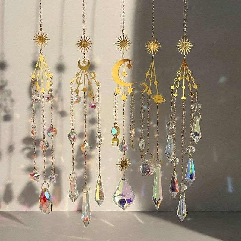Star Moon Crystal Suncatcher