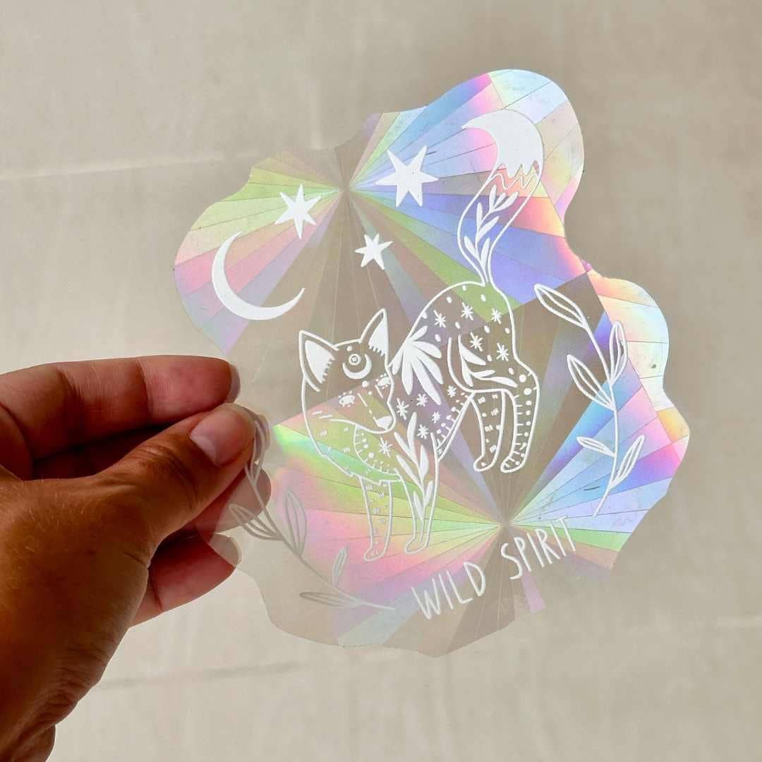 Wild Spirit Suncatcher Window Sticker – Rainbow Boho Decor
