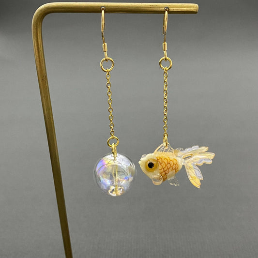 Yellow Goldfish Dangle Earrings