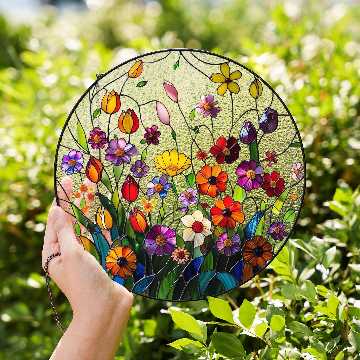 Wildflowers Stained Glass Suncatcher
