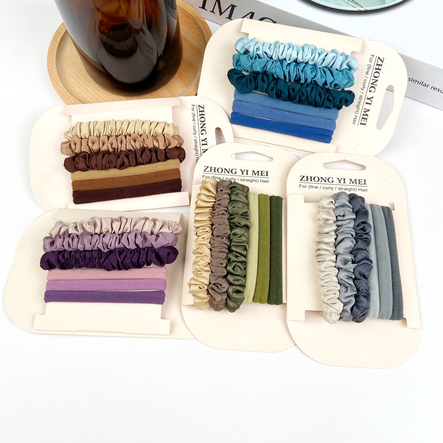 6PCS colorful  high elastic sweet hair tie