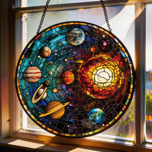 Solar System Stained Glass Suncatcher