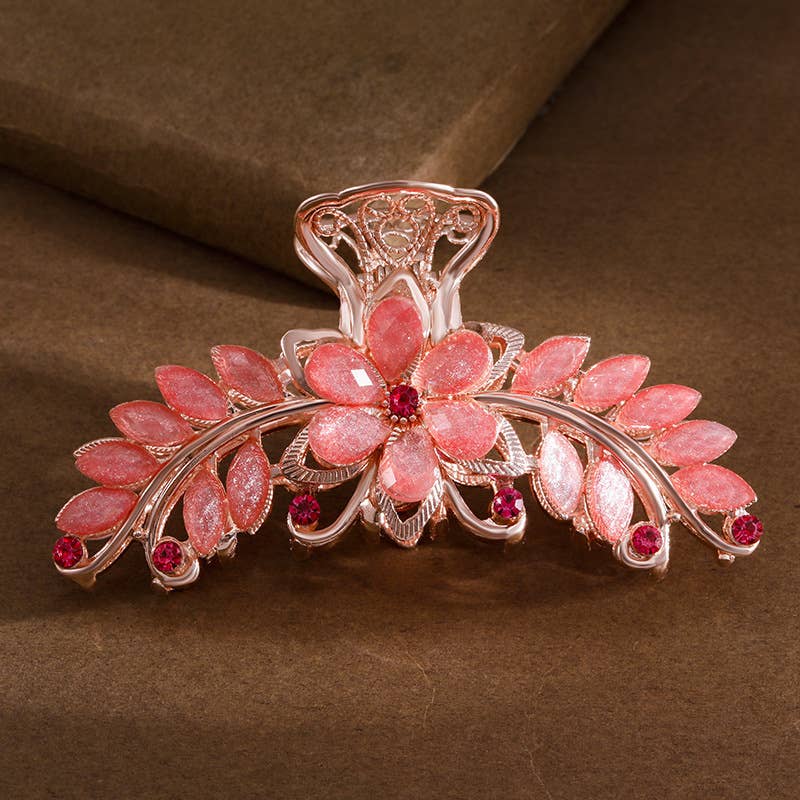 Boho Colorful Gemstone Flower Hair Claws