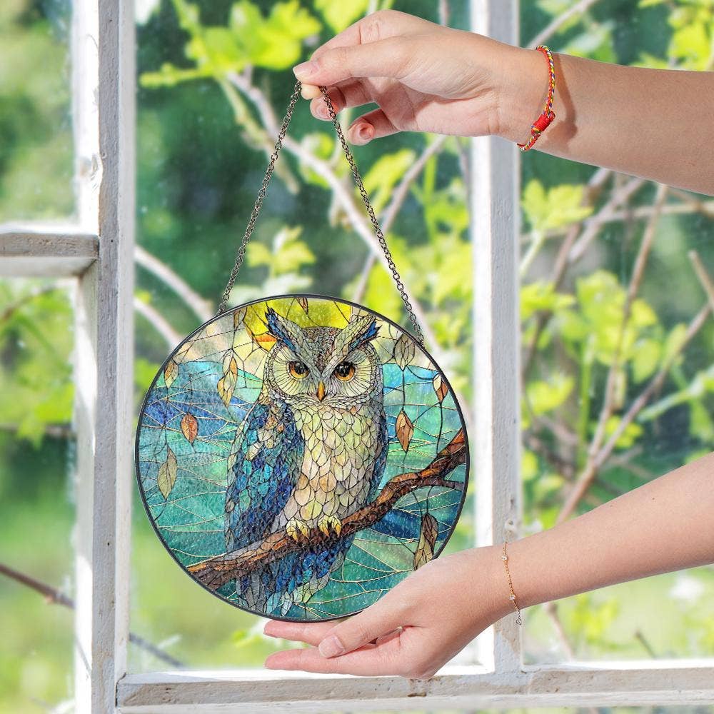 Owl Stained Glass Suncatcher