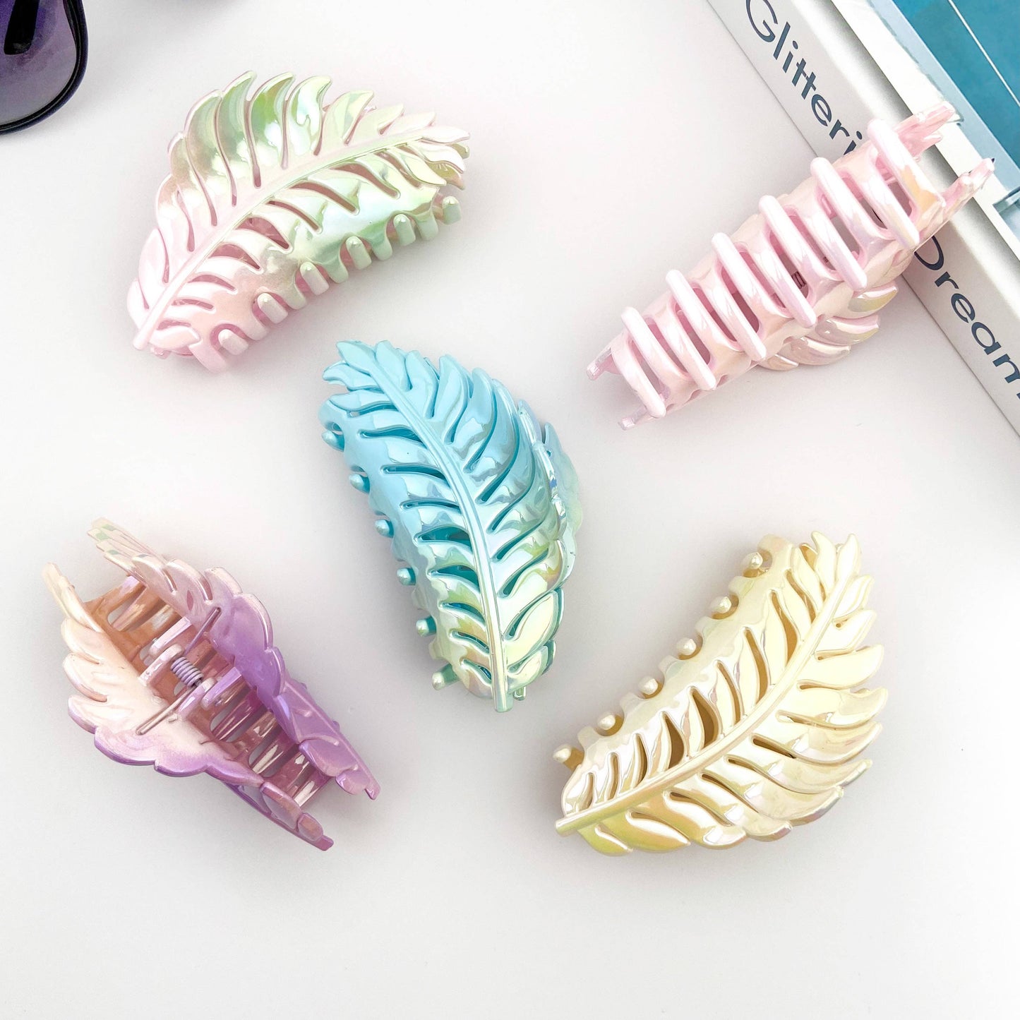 Candy Color Gradient Leaf Hair Clip