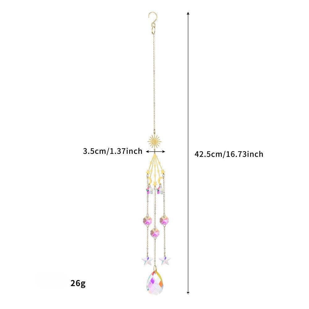 Star Moon Crystal Suncatcher