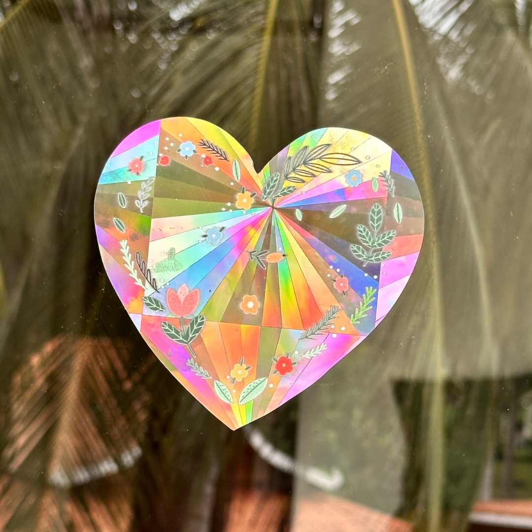 Blooming Heart Suncatcher Window Sticker