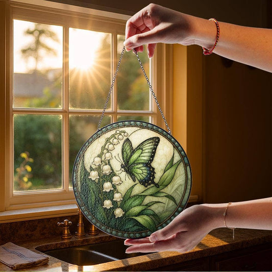 Lily of The Valley Stained Glass Suncatcher