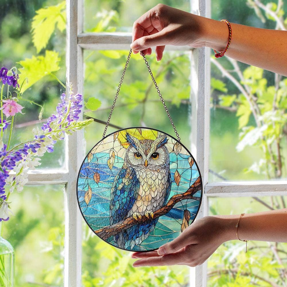 Owl Stained Glass Suncatcher