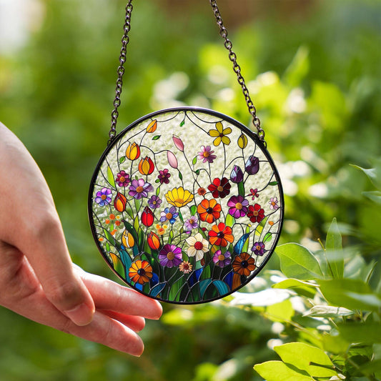 Wildflowers Stained Glass Suncatcher