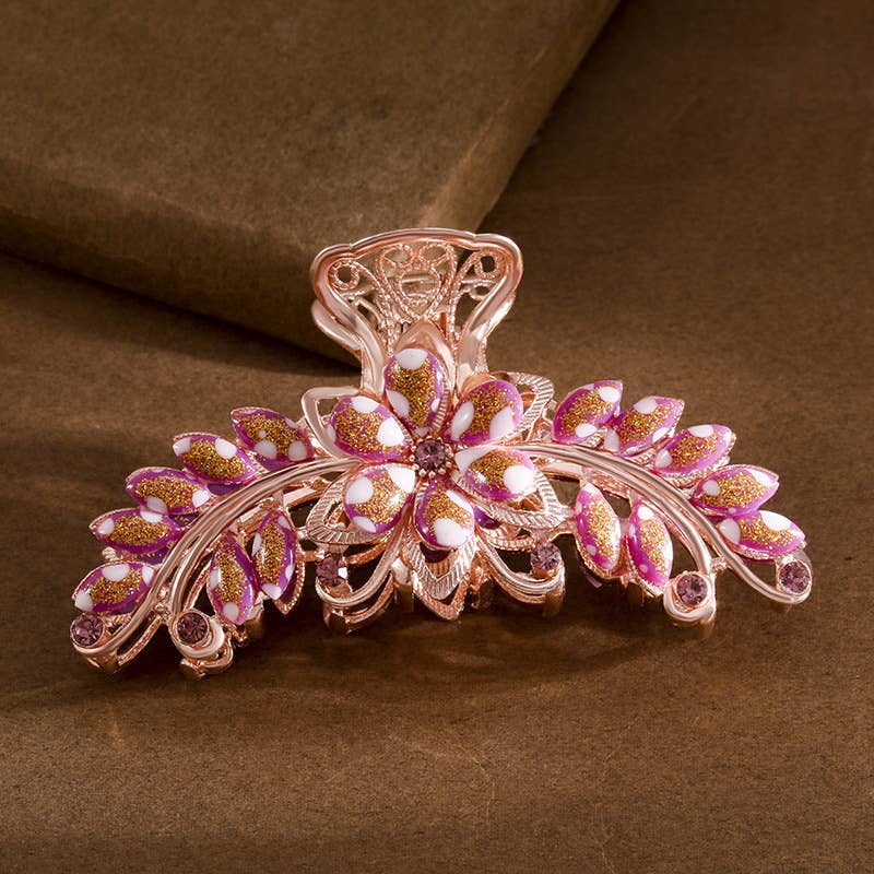 Boho Colorful Gemstone Flower Hair Claws