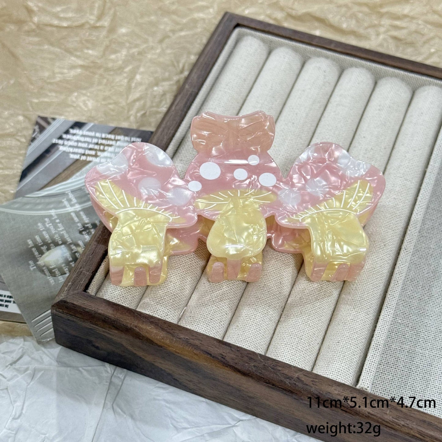Creative Colorful Triple Mushroom Large Hair Claws
