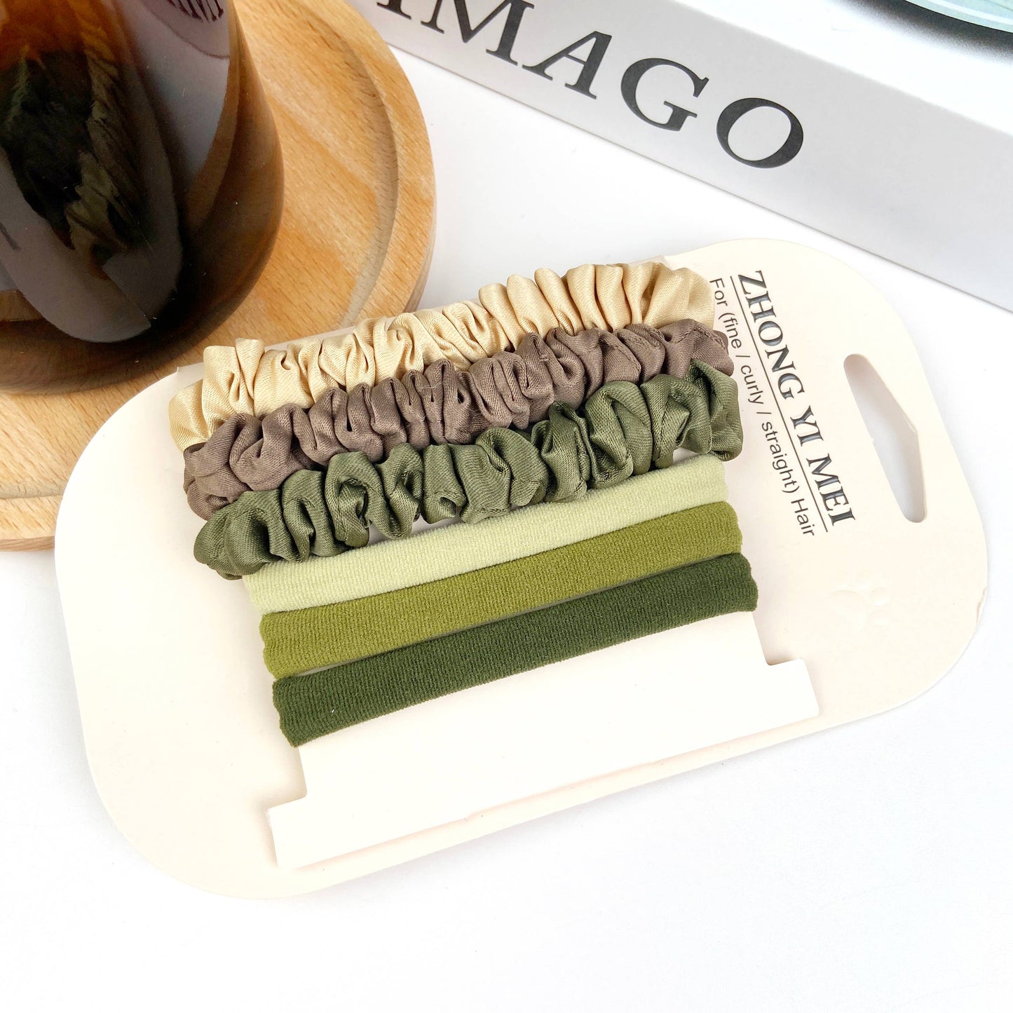6PCS colorful  high elastic sweet hair tie