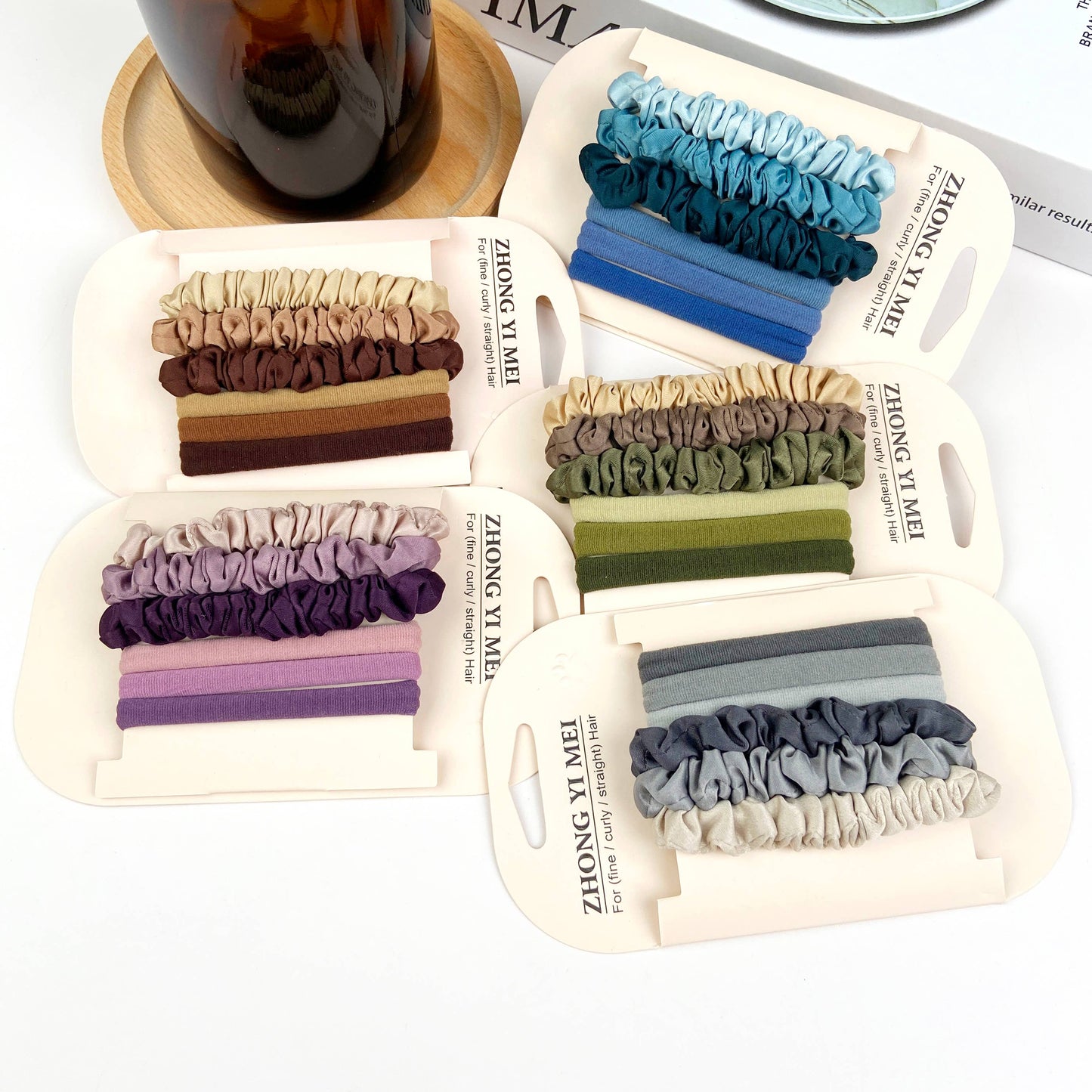 6PCS colorful  high elastic sweet hair tie