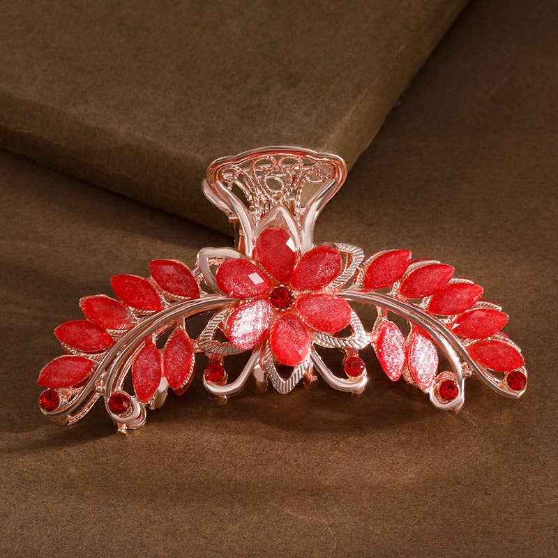 Boho Colorful Gemstone Flower Hair Claws