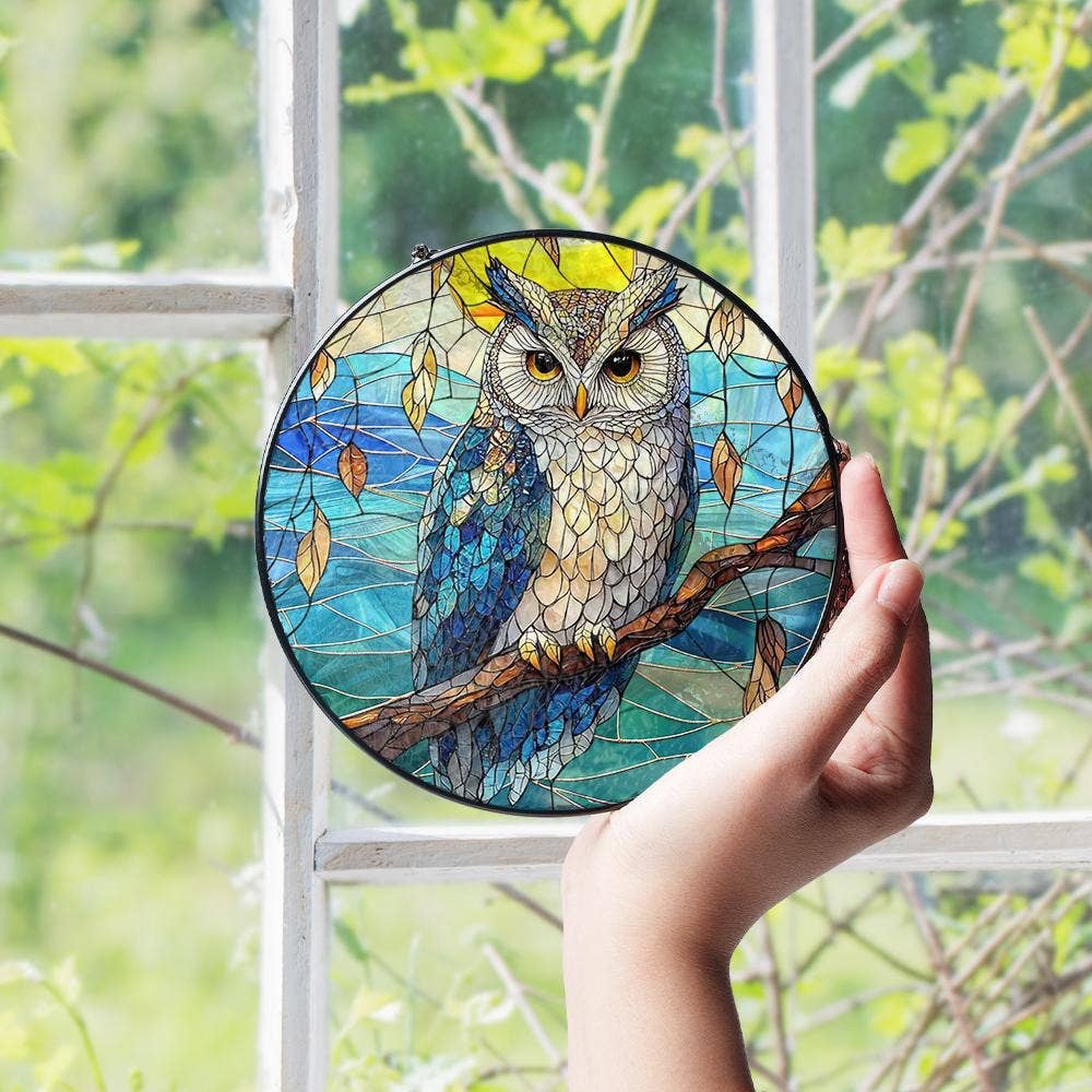 Owl Stained Glass Suncatcher