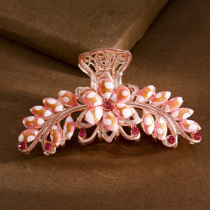 Boho Colorful Gemstone Flower Hair Claws
