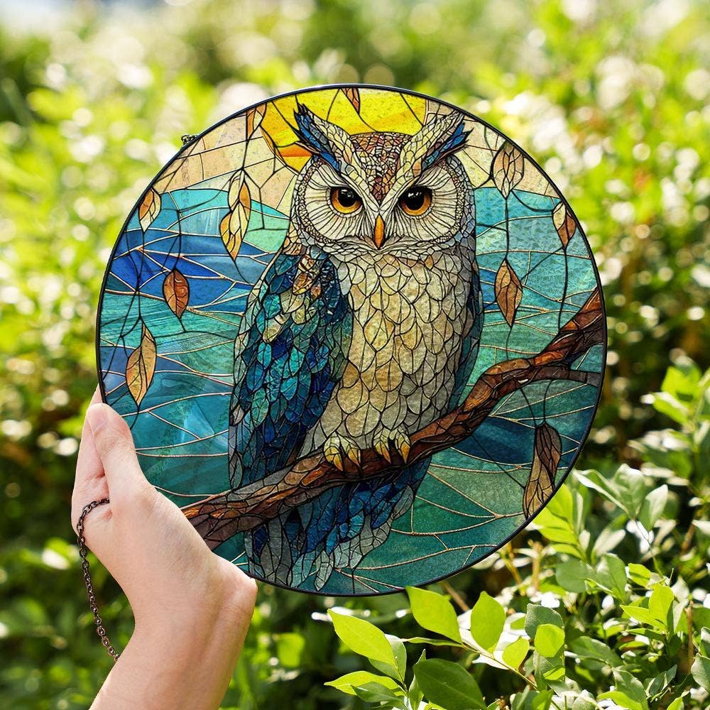 Owl Stained Glass Suncatcher